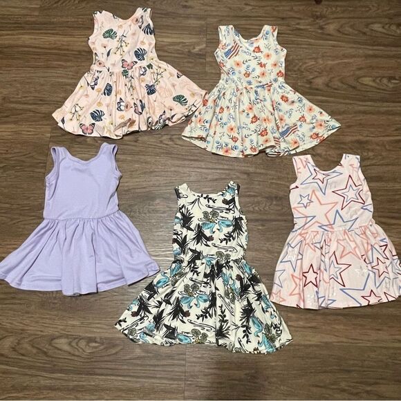Dot Dot Smile 5 Sleeveless Twirl Dresses Purple Cream Green Pink Blue 12-24 mos - Picture 10 of 12
